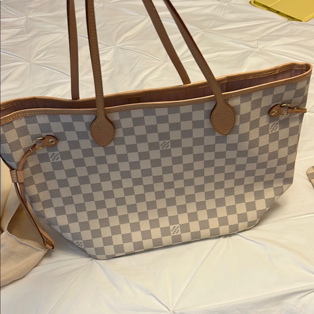 Louis Vuitton Neverfull NM Damien Azure Rose Ballerine